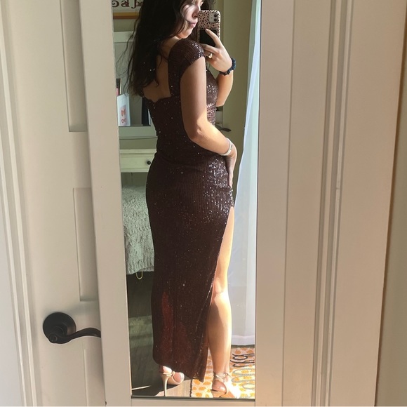 Brown Sequin Windsor Gown - Picture 2 of 3